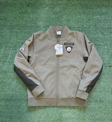 Pittsburgh Steelers Nike NFL Salute to Service Full Zip Bomber Jacket Mens Med
