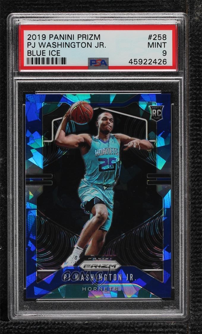 2019-20 Panini Prizm Blue Ice /99 PJ Washington Jr #258 PSA 9 MINT Rookie RC