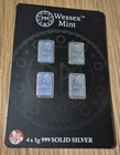 4x1g Archangel Wessex Mint 999.9 Silver Bars - £15 inc fees and postage