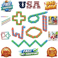 6 Pack 24 Links Wacky Tracks Snap and Click Fidget Toys, Finger Sensory Toys,...