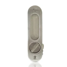 1Pc Stainless Steel Oval Sliding Door Lock: Modern Design, Secure, with 3 Keys