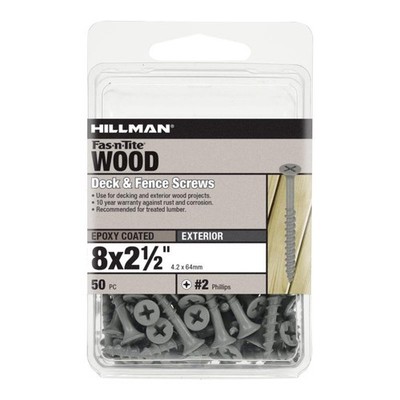 Hillman 40932 Galvanized Phillips Head Coarse Thread Deck Screw #8 x 2-1/2 in.