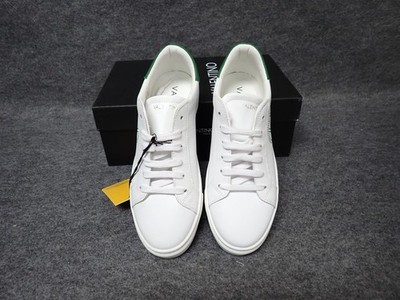 NEW Valentino Petra Italian Leather Sneaker White-Green Women's Size 8 (SS51)
