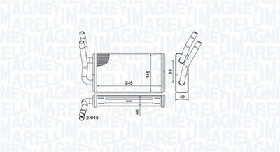 Wärmetauscher Innenraumheizung MAGNETI MARELLI 350218450000 für FORD TRANSIT Bus