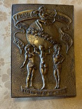 Vintage Coca Cola Brass Belt Buckle - Atlanta USA - Girls Advertising 4" - 1903