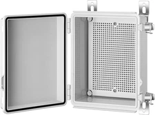 Junction Box, IP67 Waterproof Plastic Enclosure for  Project, Hinged Grey Cover,