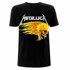 Metallica T Shirt Flaming Skull Tour 94 Official Black Mens Tee NEW Metal