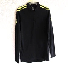 Descente Pullover Biking Top Small Long Sleeve Black Yellow Riding Quarter Zip