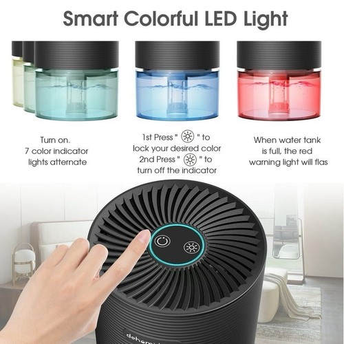 KLOUDIC AZ-CS03 700ml Small Dehumidifiers with LED Light 2200 Cubic feet (215 - 第 2/7 張圖片