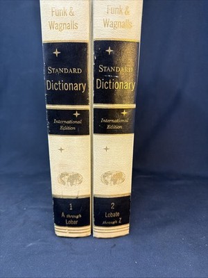 Vintage 1967 Funk & Wagnalls Standard Dictionary, International Ed. 2 Volume Set