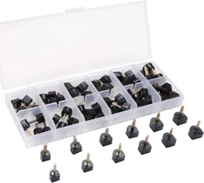 24 Pairs High Heel Tips Replacement U-Shape Tap Caps 6 Sizes Black