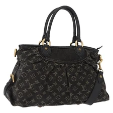 LOUIS VUITTON Monogram Denim Neo Cabby MM Bag 2way Black M95351 LV Auth yk19739