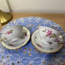 JOHANN HAVILAND ~ BAVARIA GERMANY ~ Chippendale ~ 2 FOOTED CUP AND SAUCER SETS