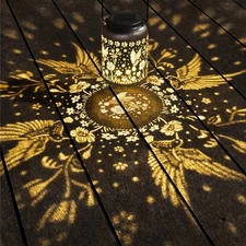 Outdoor Solar Lanterns Waterproof Hummbingbird Garden Decor for Patio Yard