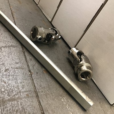 GM Box 2 Chrome U Joint 36'' Steering Shaft 1''DD + 3/4''-30 X 3/4''DD