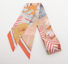 Hermès Twilly Silk Precious Paradise Scarf Orange