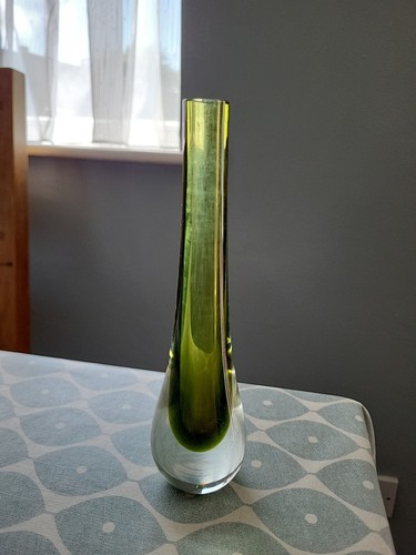 Caithness Green Cased Stroma Bud Vase 19cm