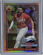 2026 Topps Chrome Sal Stewart RC Refractor 75 Years of Baseball #91CB-21 Reds