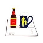  Father's Day Creative Greeting 3D Up Dad Loves Beers Handmade Best Wish