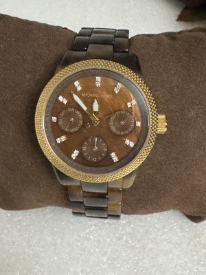 Michael Kors Brown Chronograph Watch MK5399 Brown Tortoise  display picture 2
