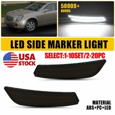 2-20X Front Side Marker Light Assembly Smoked For Cadillac CTS CTS V 2003-2007