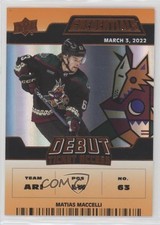 2022 Upper Deck Credentials Debut Ticket Access Orange /149 Matias Maccelli 0i6