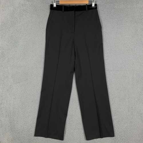 Sandro Poete Pants Womens 38 US 6 Velvet Waist Straight High Rise Trouser Luxury