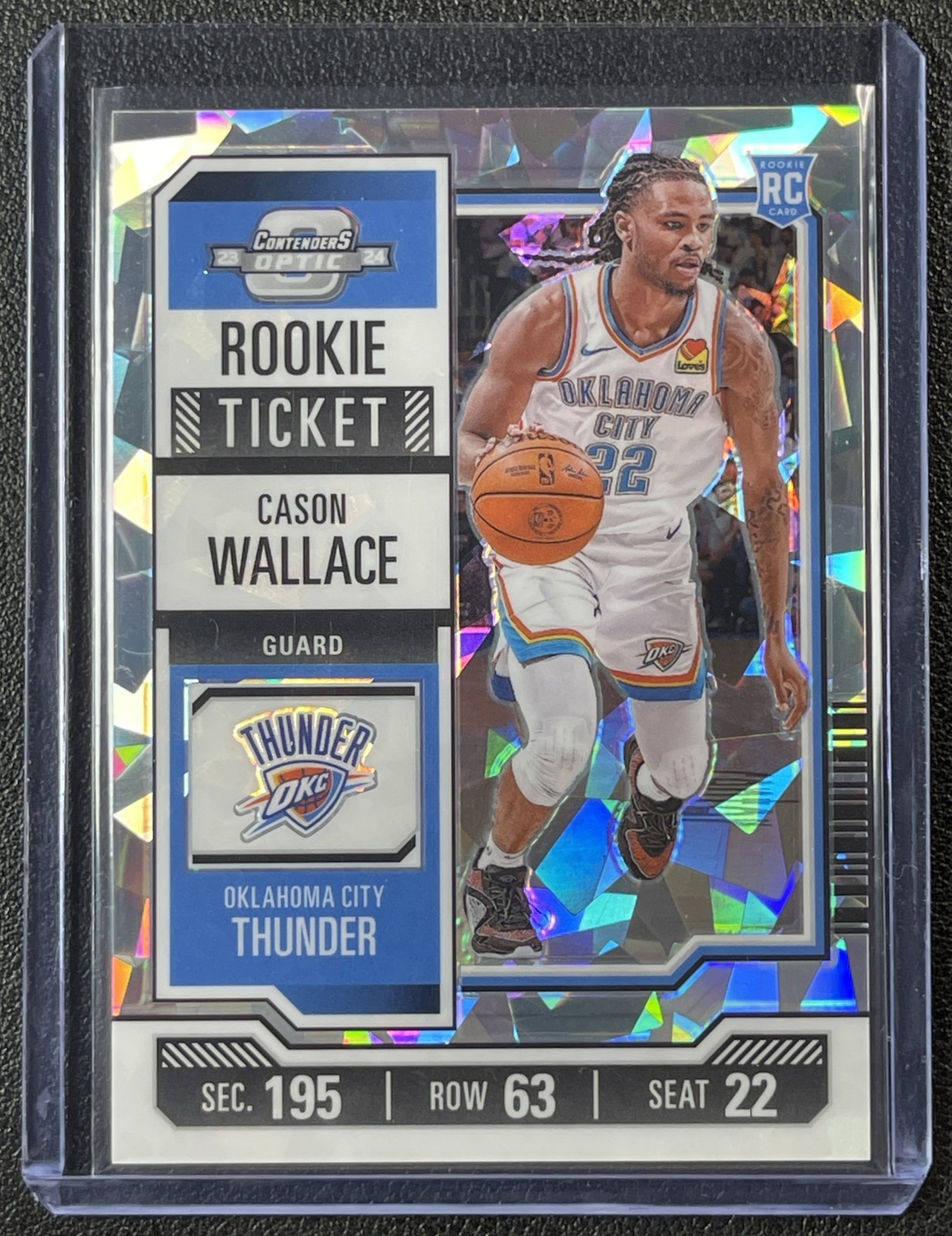 CASON WALLACE 2023-24 CONTENDERS OPTIC #10 ROOKIE TICKET CRACKED ICE RC 20/23