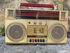 Vintage Boombox Hitron HI-840 Radio Cassette  GOLD No Vela Conion Lasonic sharp