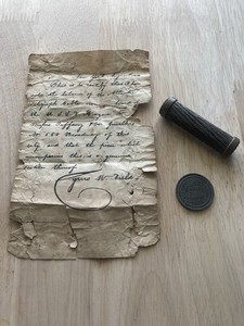 1858 Letter signed by Cyrus W. Field Transatlantic Cable Telegraph  & Token