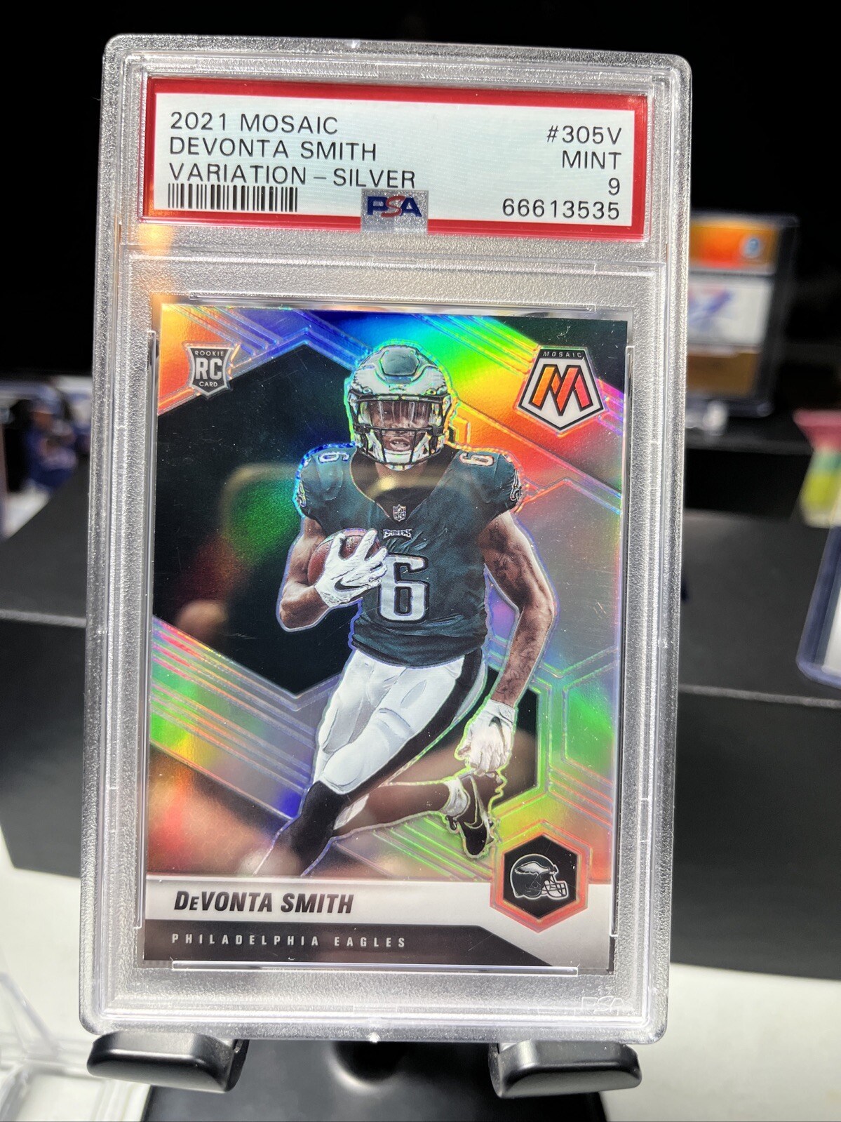 2021 Devonta Smith #305 Mosaic Silver Variation Prizm PSA 9 Rookie RC