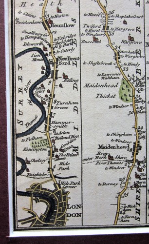 1765 Strip Road Map London Bristol Bath Worcester Gentlemans Magazine Antique - Picture 5 of 12