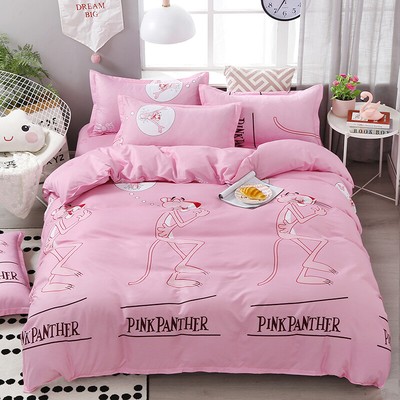 Pink Panther Print Yellow Duvet Cover 3pcs Twin Full For Kid S