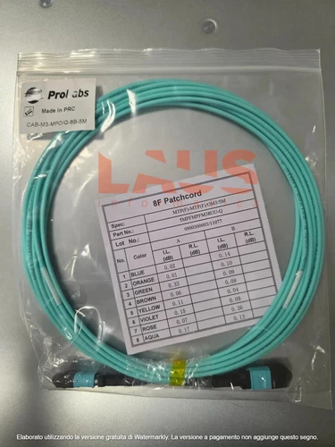 Cavo in fibra ottica  MPO/UPC to MPO/UPC Aqua 5 metri CAB-M3-MPO/Q-8B-5M