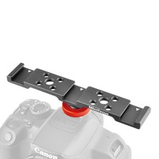 Cold Shoe Bracket Triple Universal Hot Shoe Extension Mount Bar for DSLR Camera