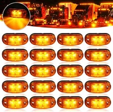 20Pcs 2.5" 12V-24V 2 LED Amber Side Marker Clearance Light for Truck Trailer RV