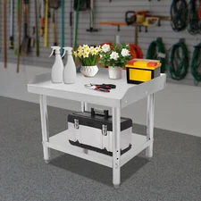 Adjustable Stainless Steel Work Table with Double-Tier Design for Versatile Use