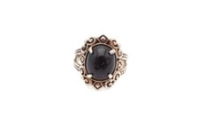 Vintage Sterling Silver 925 Black Onyx Ring Size 8 Dotted B2