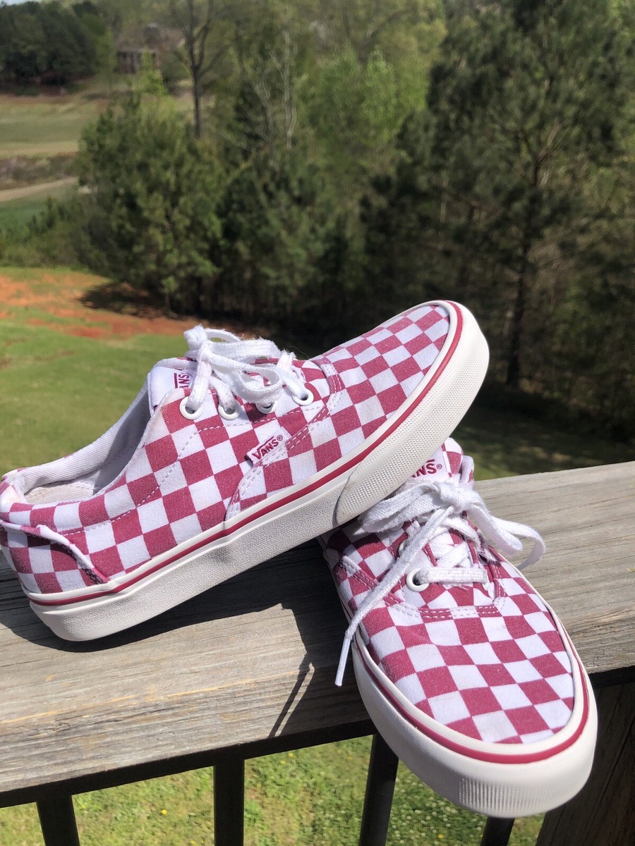Vans Checkerboard Authentic Womens Sz 6.5 Sneakers Burgundy