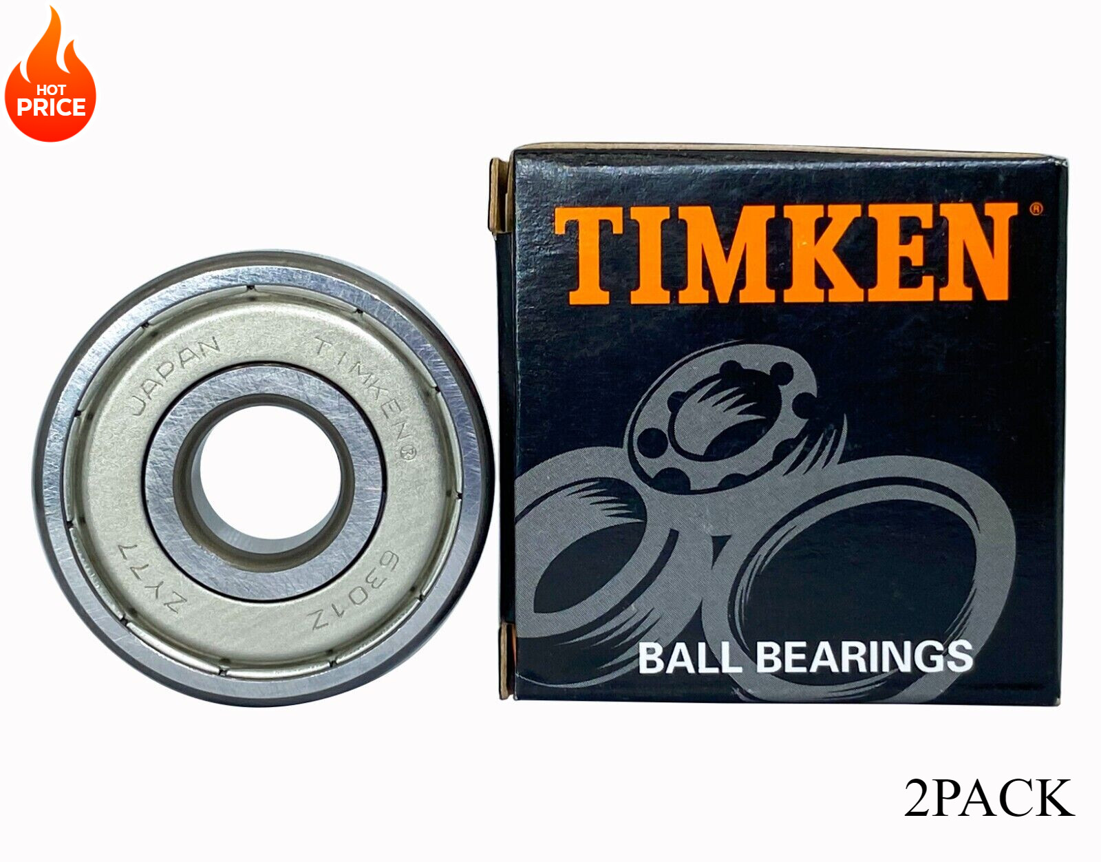 2PACK TIMKEN 6301-ZZ 12x37x12mm Double Sealed Ball Bearings 6301-2Z
