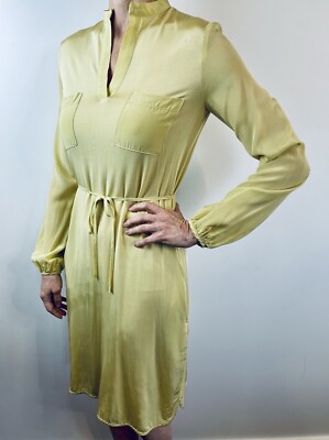 Max & Co Size XS 6 8 Yellow Dress Luxury Italian Label Made Italy Designer NWT