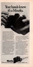 Handheld Minolta 35mm SLR Camera 1976 Vintage Photography Print Ad