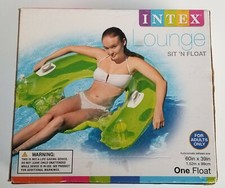 Intex Sit N Float Inflatable Lounge Adult Pool Chair Swimming Pool w/Cup Holders