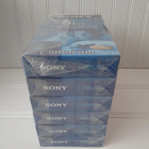 Sony Blank VHS Tapes 6 Pack Of 6 Hour Standard Grade T-120VL/WA New - Picture 2 of 4