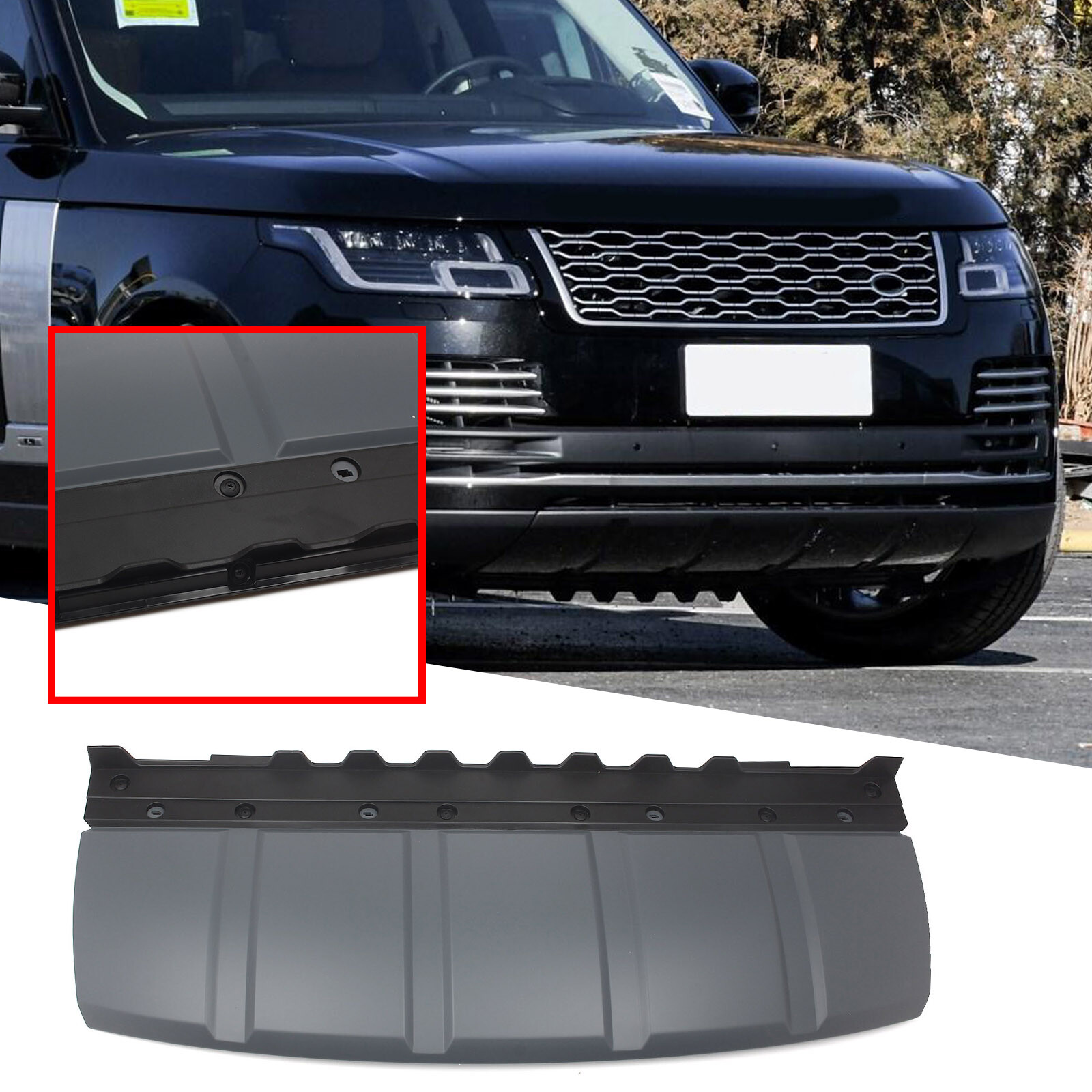 For LR117512 Land Rover Tow Hook Cover Black Body Kit Front Skid Plate Trim eBay