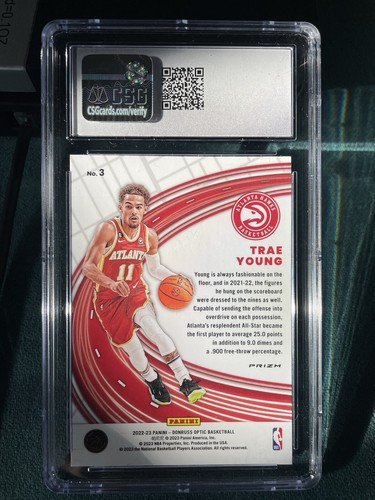 2022-23 Panini Donruss Optic - Express Lane #3 Trae Young CGC 10 - Picture 2 of 2