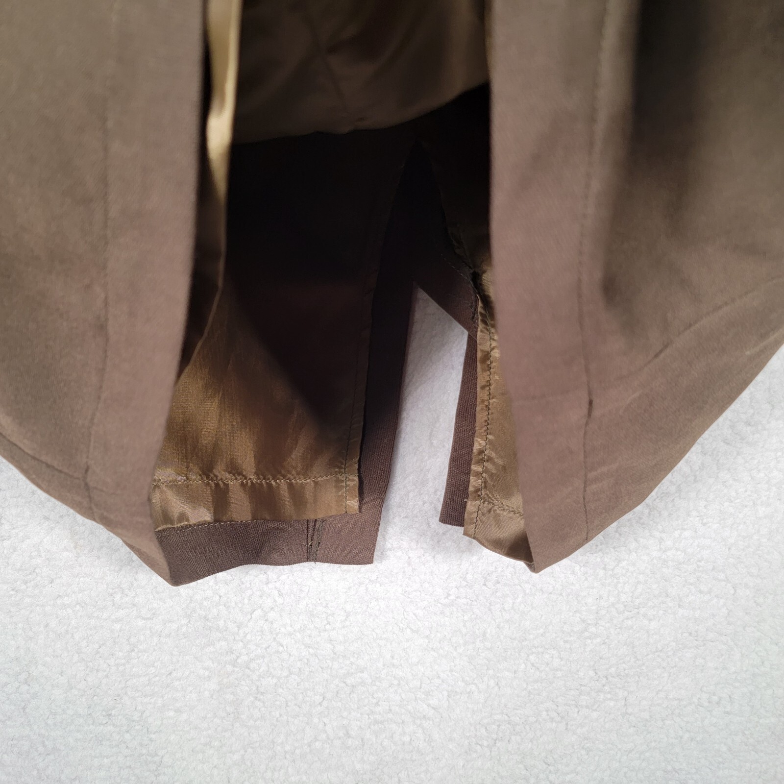 Vtg Howard Wolf Brown Mock Neck Rare Unique Boxy Midi Shift Womens Dress Size 4 image 8