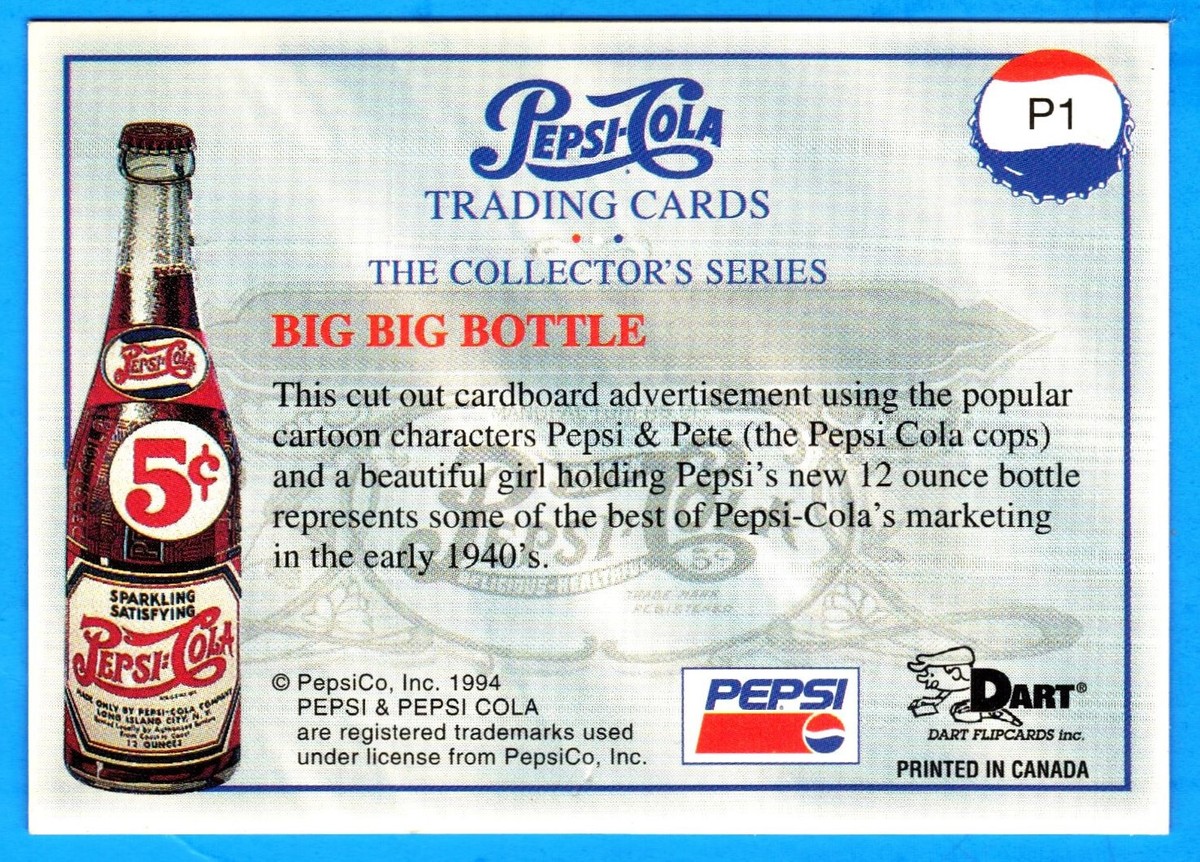 ペプシー　カード Pepsi Cola Promo Card 1994 Dart Flip Cards # P 1 (nrmt) | eBay