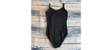 Danskin Kids Girls Ballet Black One piece Bodysuit Medium 7/8 New
