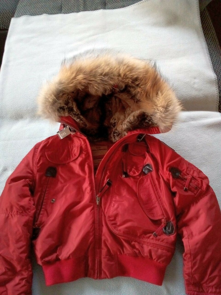 Parajumpers Bomberjacke rot Fellkaputze (NP 600€) XS Neu